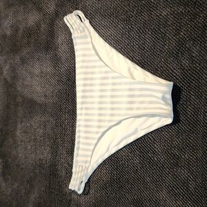 Striped White Bikini Bottom